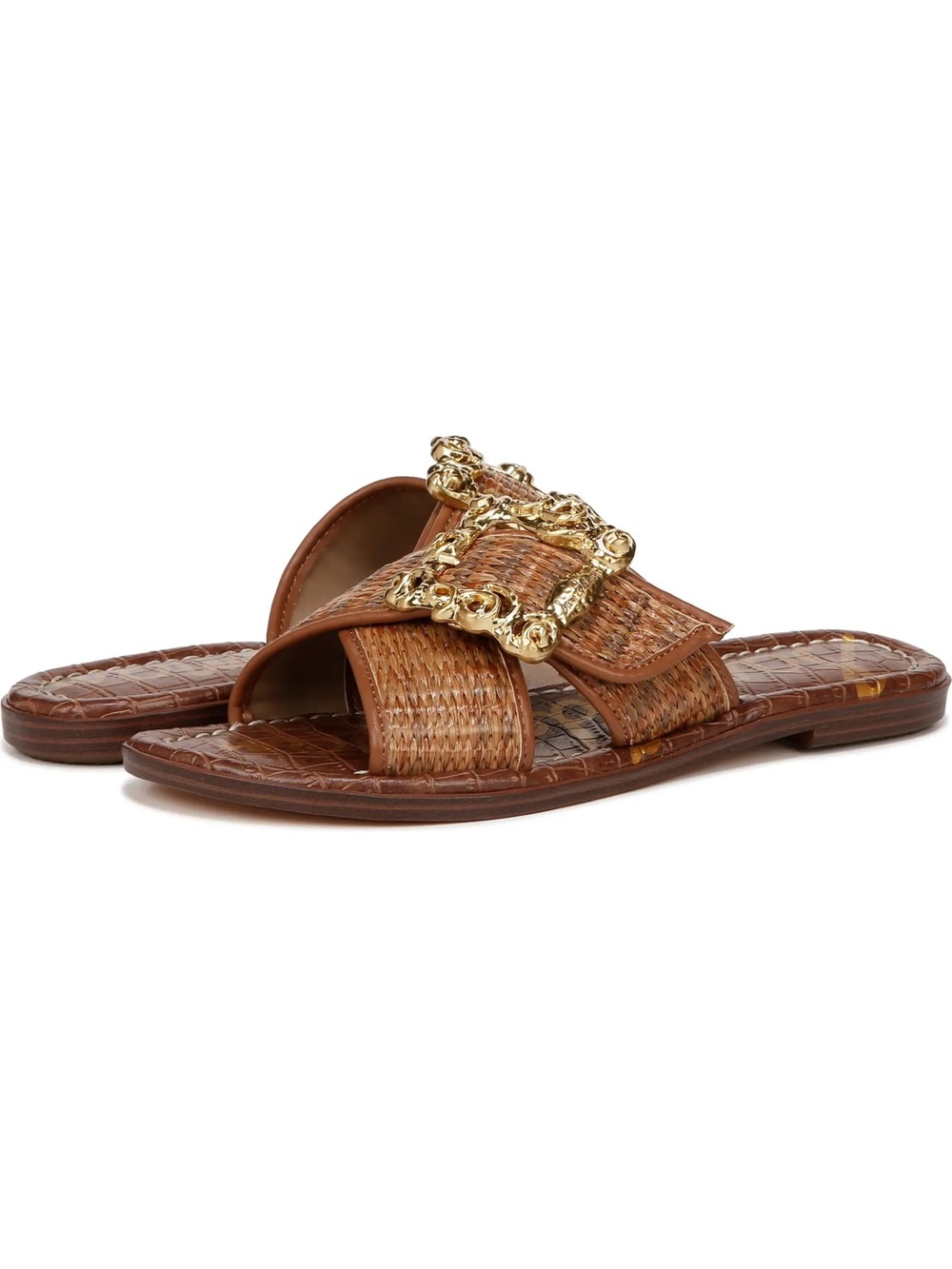 Sam Edelman | Gracyn Woven Buckle Slide Sandals Cuoio Brown | Women’s Size: 7.5